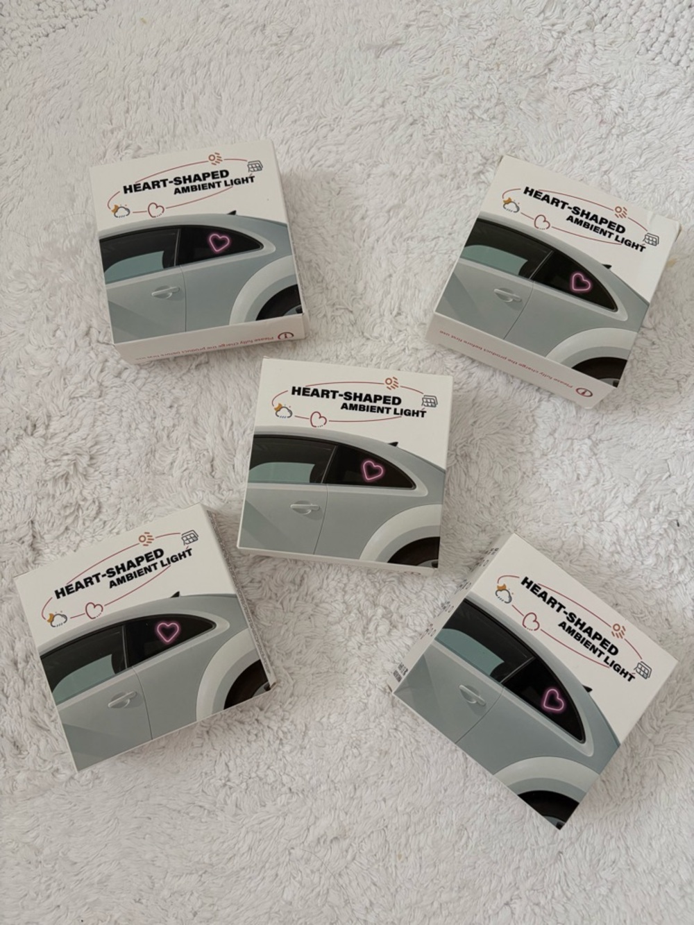 Heart Shaped Ambient Lights ~ lot of 5! 🩵